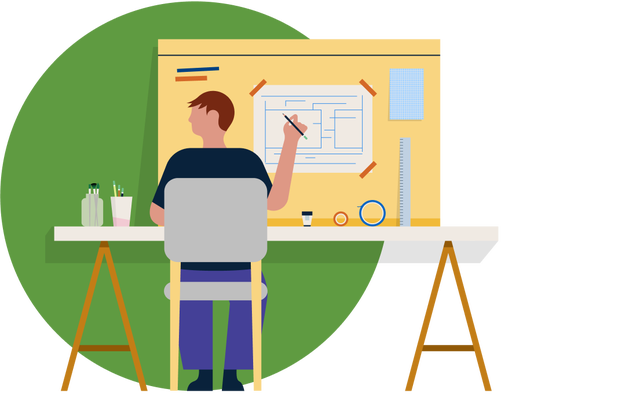 Illustration of person working