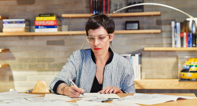 Image of woman working