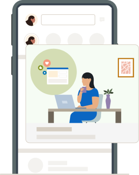 illustration of a mobile phone displaying a conversation