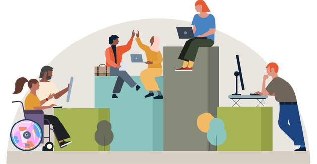 Illustration representing social learning