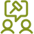Icon of two individuals having a discussion