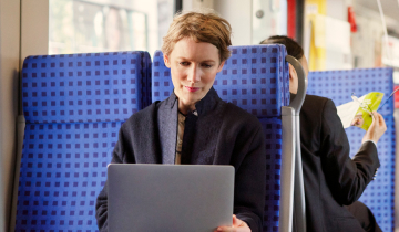 Photo of a professional attending an online meeting