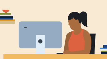 Illustration of professional working in a home office