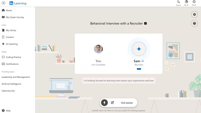 Image of AI recruiter interface