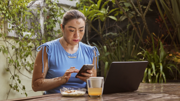 Image of a person on a phone
