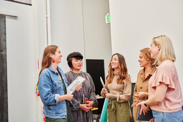 Group of people having a discussion