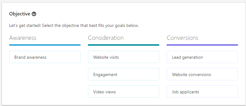 Streamlined campaign creative based on your goals
