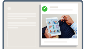 Illustratie van gesponsorde LinkedIn-content op een computerscherm.