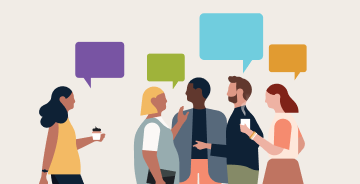 Illustration of followers spreading the word