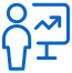 Icon: person with an upward trending graph