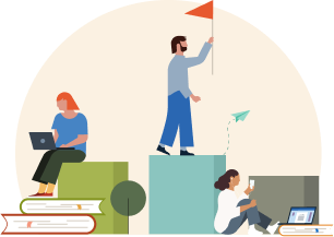 Illustration representing helping leadership build DEI skills