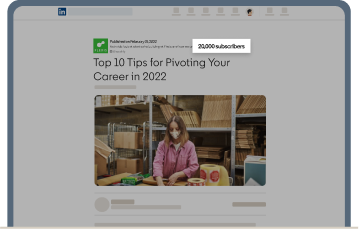 Image of a screen showing how to review analytics of a LinkedIn Newsletter.