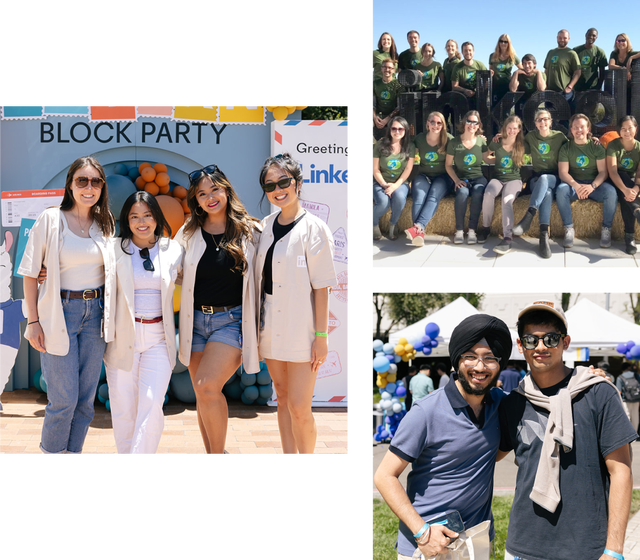 collage of teams of people