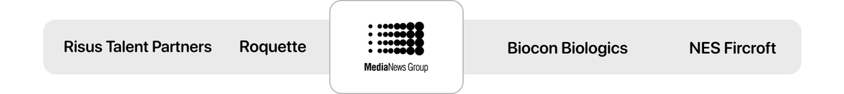 Risus Talent Partners, Roquette, MediaNews Group, Biocon Biologics, and NES Ficoft