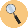 Icon representing a magnifying glass