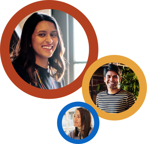 Portraits of 3 Indian business professionals