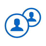 Icône de deux personnes illustrant LinkedIn Learning pour les équipes