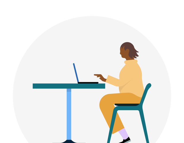 Person working on desktop computer