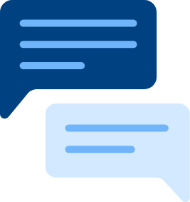 Two overlapping chat message bubbles icon