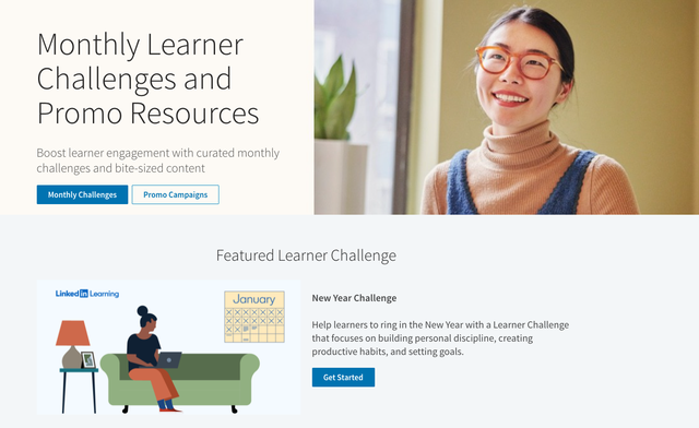 New Website: LinkedIn Learning Learner Challenges