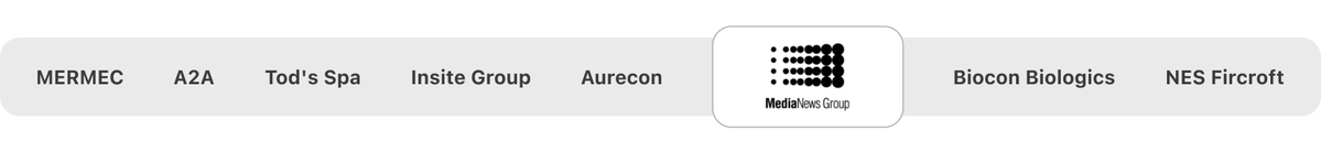 MERMEC, A2A, Tod's Spa, Insite Group, Aurecon, MediaNews Group, Biocon Biologics e NES Fircroft