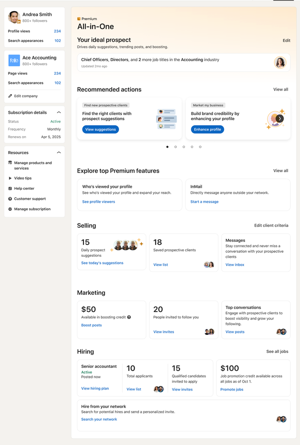 Building LinkedIn Premium All-in-One