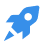 Blue rocket icon