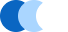 Overlapping blue and white color circles