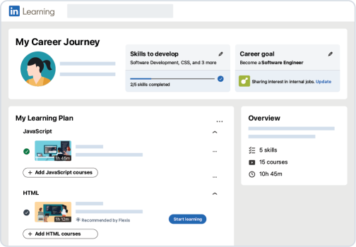 Learning Plan product UI screen.