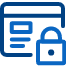 Pictogram van een browser met een slot ernaast.