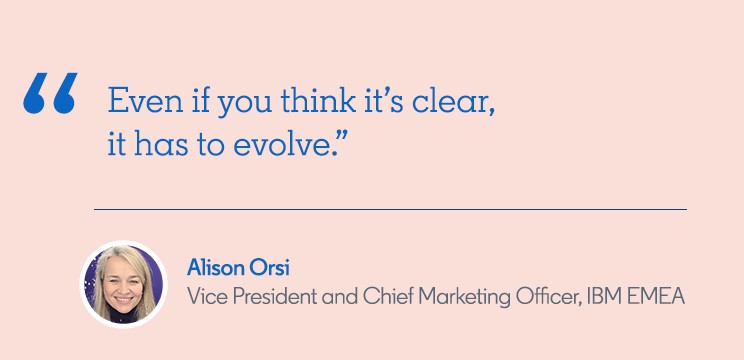 Quote from Alison “Even if you think it’s clear, it has to evolve.”