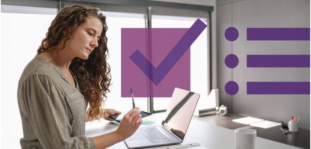 Illustration of professional taking professional development courses with a checkmark icon