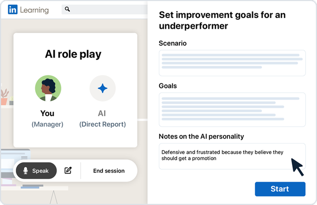 UI showcasing AI role play