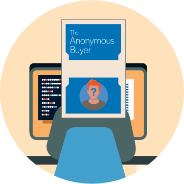 An Anonymous Buyer works on their laptop screen