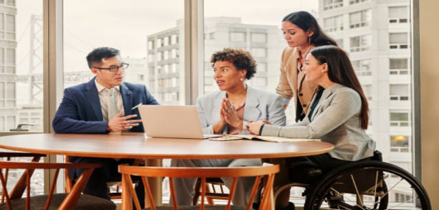 Several professionals in a meeting