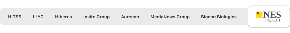 HITSS, LLYC, hiberus TECNOLOGIA, Insite Group, Aurecon, MediaNews Group, Biocon Biologics y NES Fircroft