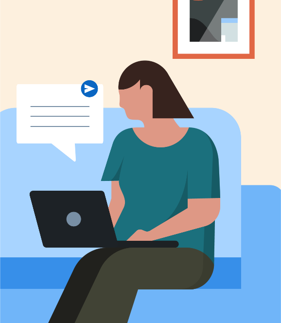 Illustration of a person sending a message