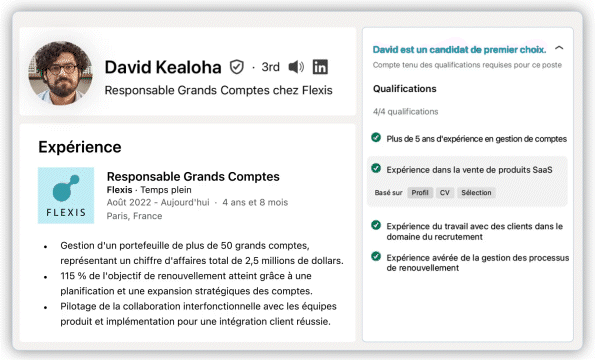LinkedIn Recruiter Search Results UI