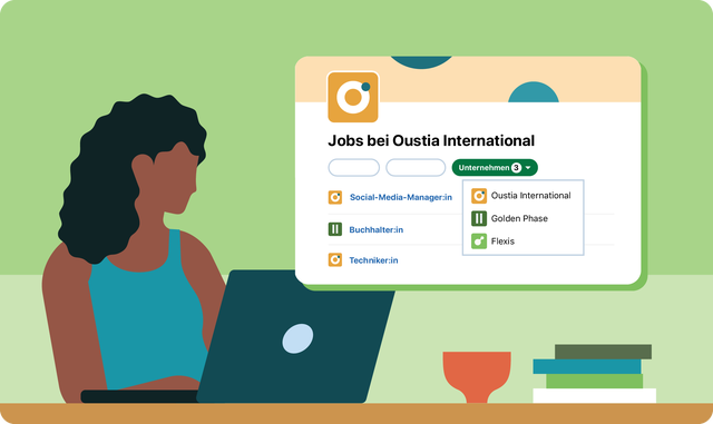 Illustration, die unternehmensweite Jobangebote darstellt