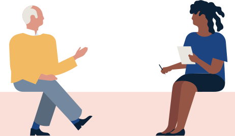 illustration de trois personnes en train de parler entre elles