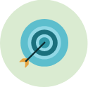 Icon representing a target with an arrow