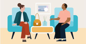 Illustration of professionals chatting