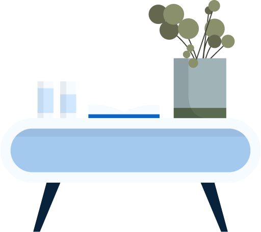 Illustration of plant on a desk