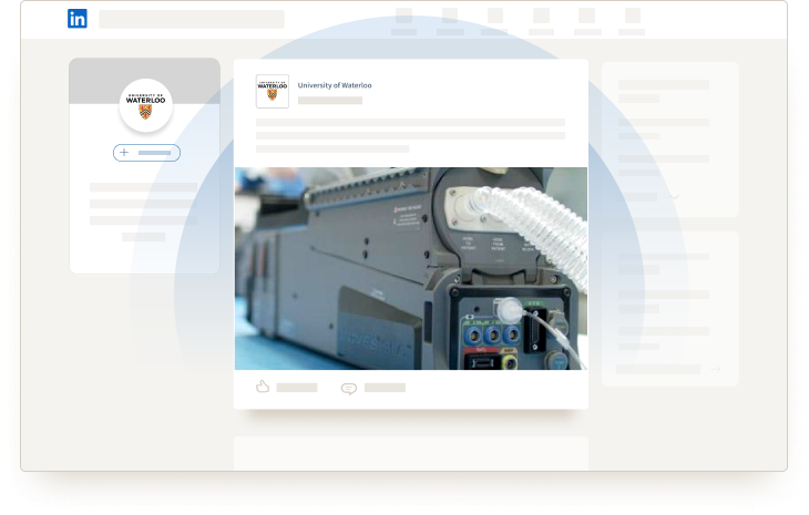 Image of window showing a post by University of Waterloo