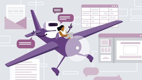 Illustration of person on plane
