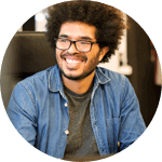Smiling African American man with glasses