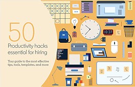 50 Productivity hacks essential for hiring eBook cover