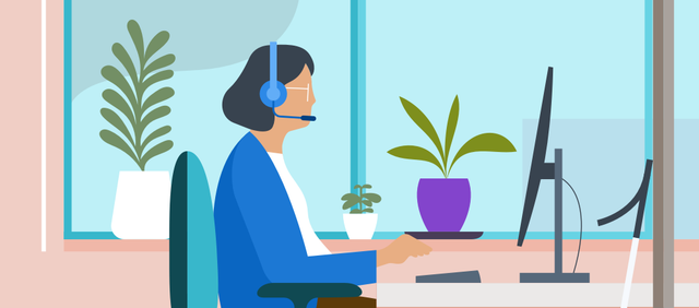 illustration of a person looking at a list of courses