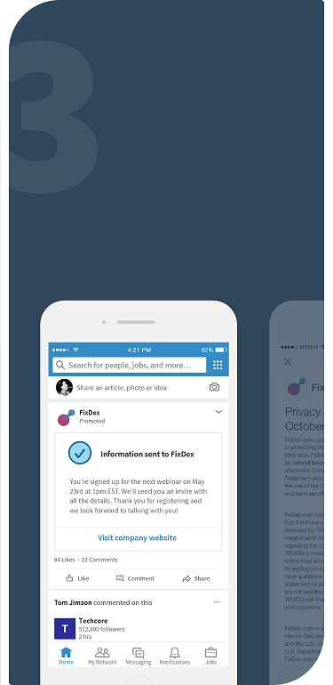 Rendering of the Thank you page and the content served to the user after the form has been filled