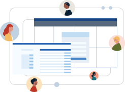illustration of browser window information relating to different people